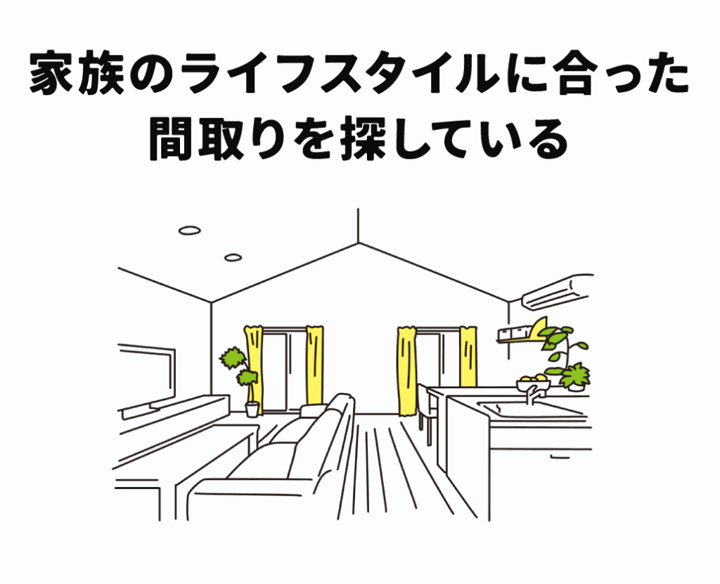 家族のライフスタイルに合った間取りを探している